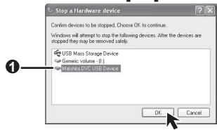 PANASONIC PVGS16 - Verify [Matshita DVC USB Device] is selected and click [OK]. - 1