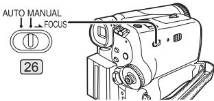 PANASONIC PVGS31 - Set the [AUTO/MANUAL/FOCUS] Switch 26 to [MANUAL]. - 1