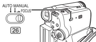 PANASONIC PVGS31 - Slide the [AUTO/MANUAL/FOCUS] Switch 26 to [FOCUS]. - 1