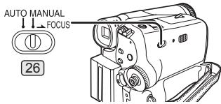 PANASONIC PVGS35 - Set the [AUTO/MANUAL/FOCUS] Switch 26 to [MANUAL]. - 1