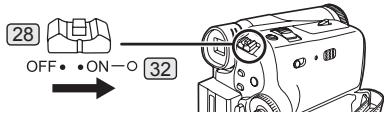 PANASONIC PVGS35 - Set the [OFF/ON] Switch 28 to [ON]. - 1