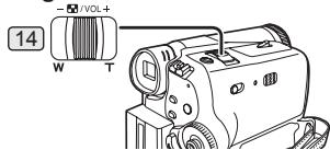 PANASONIC PVGS35 - Push the [- ☐ / VOL +] Lever 14 to switch the images. - 1