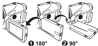PANASONIC PVGS35 - Adjust the LCD Monitor angle according to the desired recording angle. - 1