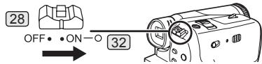 PANASONIC PVGS35 - Set the [OFF/ON] Switch 28 to [ON]. - 1