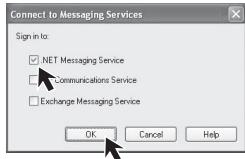 PANASONIC PVGS35 - Select [.NET Messaging Service] and click [OK]. - 1
