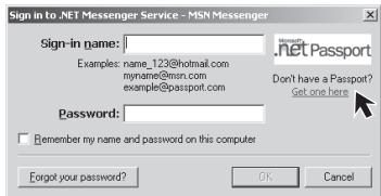 PANASONIC PVGS35 - Type in your Sign-in name and password. • If you do not have your Sign-in name and password, click [Get one here]. - 1