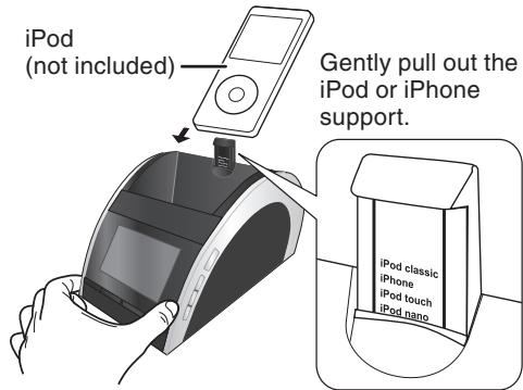 PANASONIC RCDC1EB - Pull out the iPod or iPhone support. - 1