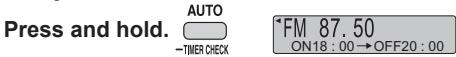 PANASONIC RF-U300 - Checking the timer settings when the power is off - 1