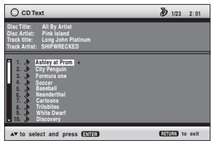 PANASONIC SCHT692 - To use the contents screen to find a track CD (CD text only) - 1