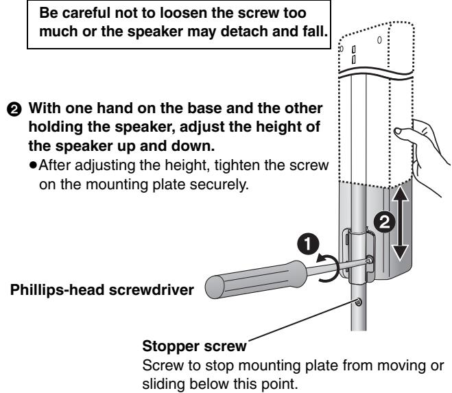 PANASONIC SCHT928 - Adjust the speaker height. - 1