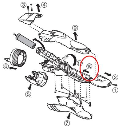 PANASONIC ER-GB40 - Extracción de la batería recargable interna - 1