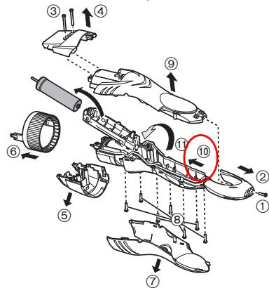 PANASONIC ER-GB40 - Removing the built-in rechargeable battery - 1