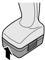 PANASONIC EY-7420 - Bevestigen van de accu: - 1