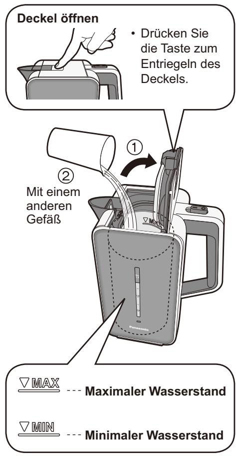 PANASONIC NC-DK1WXC - Öffnen Sie den Deckel und füllen Sie Wasser ein. - 1