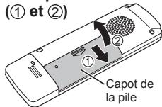 (① et ②) Capot de la pile