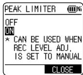 PANASONIC RR-XS410E - Setting the recording peak limiter to ON - 1