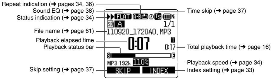 PANASONIC RR-XS410E - Screen display during playback: - 1