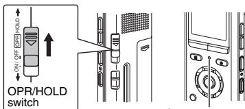 PANASONIC RR-XS410E - ③ Slide the OPR/HOLD switch to the [HOLD] side. - 1