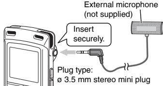 PANASONIC RR-XS410E - Recording by connecting an external microphone - 2