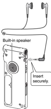 Built-in speaker Insert securely.