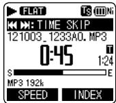 FLAT TIME SKIP 121003_1233A0.MP3 0:45 1:24 S E MP3 192k SPEED INDEX
