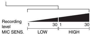 PANASONIC RR-XS420E - Setting the recording level manually - 2
