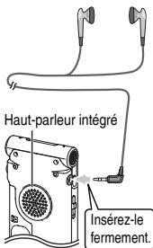 Haut-parleur intégré Insérez-le fermement.
