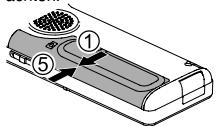 PANASONIC RR-XS420E - Einlegen der Batterie - 1