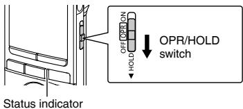 OPR/HOLD switch HOLD Status indicator