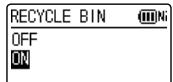 RECYCLE BIN OFF ON