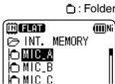 : Folder FLRT INT. MEMORY MIC_A MIC_B MIC_C