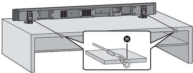 PANASONIC SC-HTB520 - Collocate l'unità nella posizione desiderata e attaccare agli cordoncino allo scaffale o al ravolo. - 1