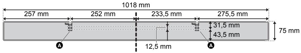 PANASONIC SC-HTB520 - Utilisez les mesures indiquées ci-dessous pour identifier la position de vissage sur le mur. - 1