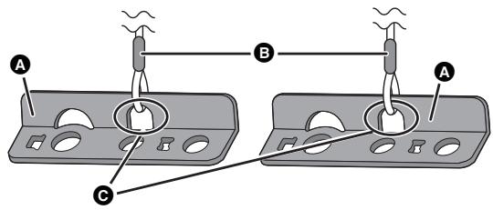 PANASONIC SC-HTB520 - Attachez une cordelette (non fournie) aux 2 supports de sécurité. - 1