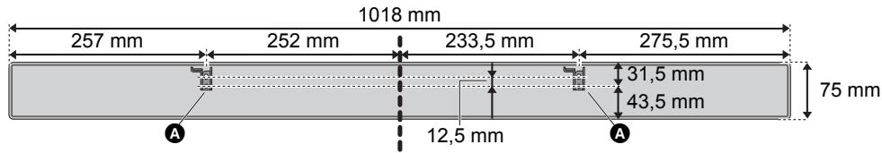 PANASONIC SC-HTB520 - Utilizzare leindicazioni che seguono per identificare le posizioni delle viti sulla parete. - 1