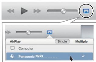 AirPlay Computer Panasonic PMX9 Single Multiple