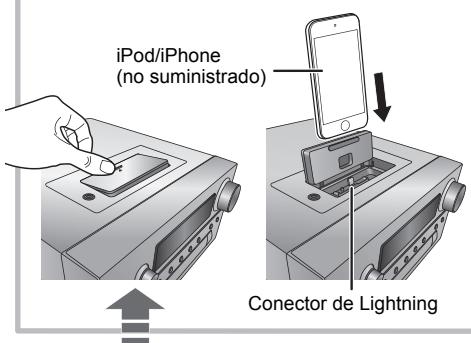 iPod/iPhone (no suministrado) Conector de Lightning