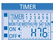 TIMER 1 2 3 4 5 6 MON TUE WEDTHU FRI SAT SUN ON H 16 OFF