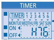 TIMER 1 2 3 4 5 6 MON TUE WEDTHU FRI SAT SUN ON H:16 OFF