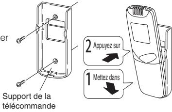er Support de la télécommande 2 Appuyez sur 1 Mettez dans