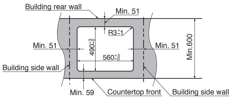 PANASONIC KYB625GB - Dimensions of Countertop Cutout - 1