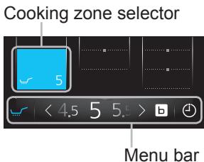 PANASONIC KYT935XLEPG - Select the cooking zone by touching a square mark (■) or dragging. - 2