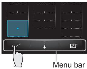 PANASONIC KYT935XLEPG - Select the cooking zone by touching a square mark (■) or dragging. - 1