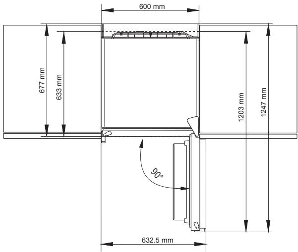 PANASONIC NR-BN31EW1 - Bei vollständig geöffneten Turen - 1