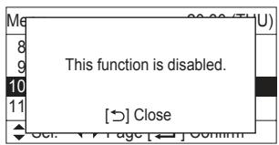 Mg 20.00 (T) U 8 9 This function is disabled. 10 [→] Close 11 ↓ Oct. ↗ Page [←] Confirm