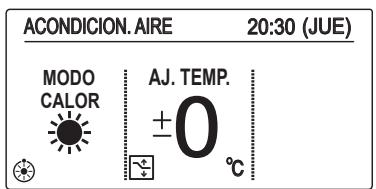 ACONDICION. AIRE 20:30 (JUE) MODO CALOR AJ. TEMP. ±0 °C
