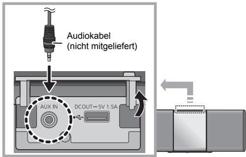 Audiokabel (nicht mitgeliefert) AUX IN DCOUT=5V 1.5A