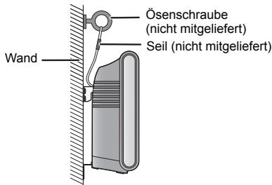 Ösenschraube (nicht mitgeliefert) Seil (nicht mitgeliefert) Wand