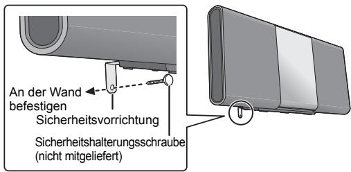 An der Wand befestigen Sicherheitsvorrichtung Sicherheitshalterungsschraube (nicht mitgeliefert)