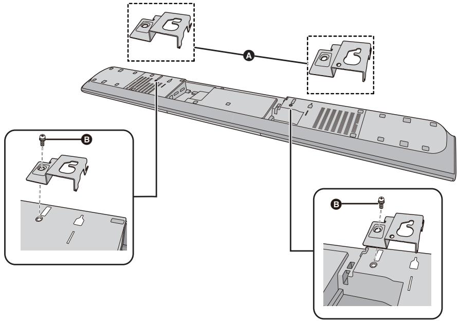 PANASONIC SC-HTB485EG - Bevestig de muurbeugels op het hoofdtoestel. - 1